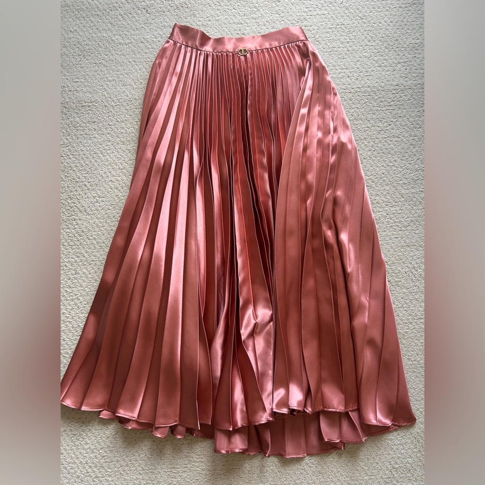 Rose Satin Maxi Skirt